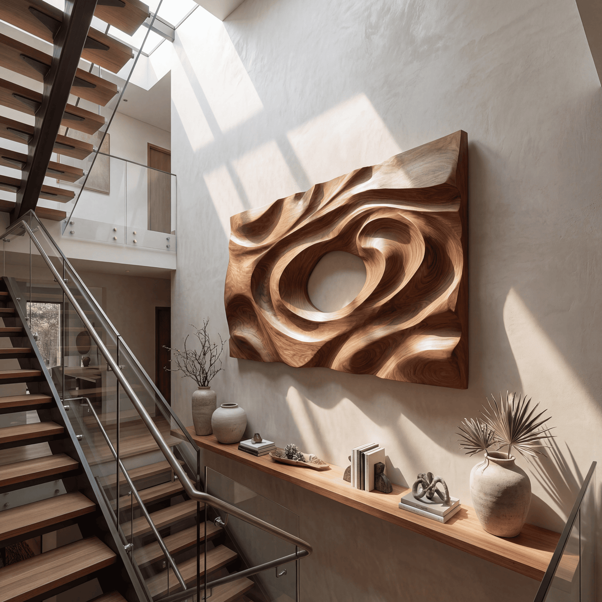 Scandinavian Carved Wall Decor Panel For Bedroom Space