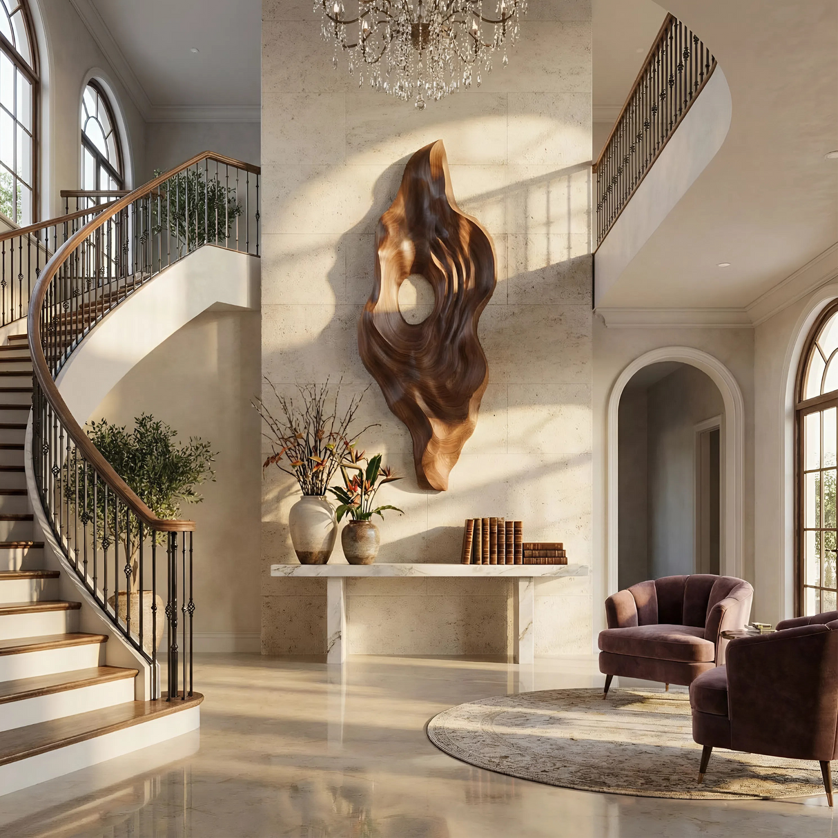 Modern Fluid Wall Decor Panel For Living Room Space