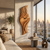 Organic Natural Wood Wall Clock For Statement Bedroom Interior