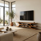 Minimal Natural Wood TV Console For Home Design