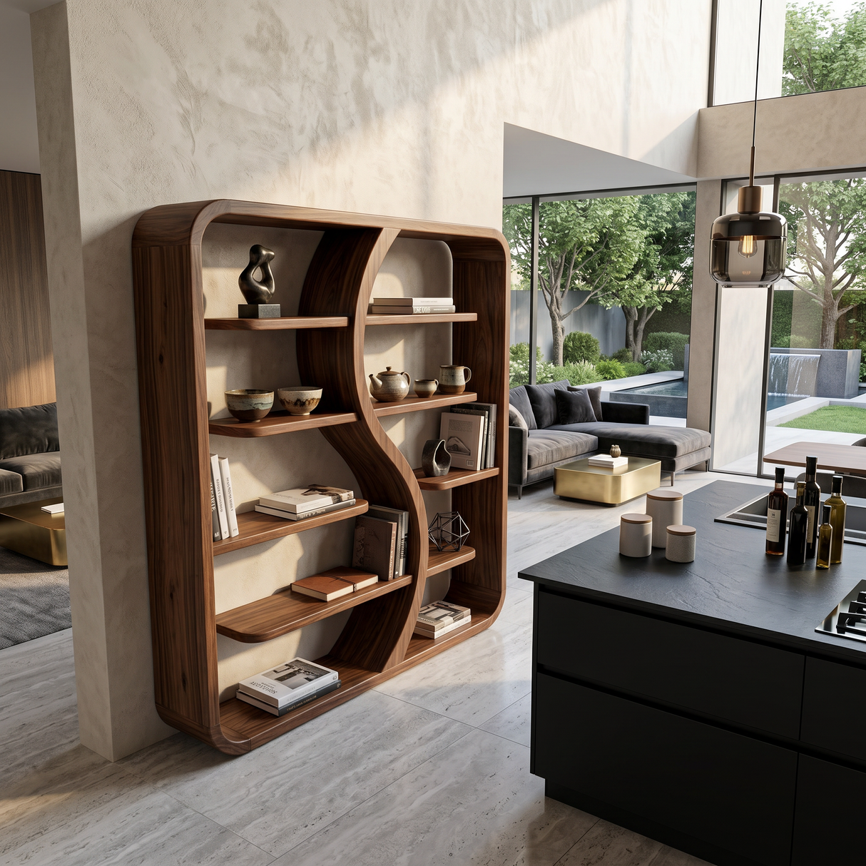 Organic Solid Wood Bookcase For Nature Inspired Homes