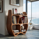 Elegant Sculptural Wooden Record Cabinet For Living Room