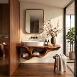 Organic Live Edge Floating Vanity Spa Retreat