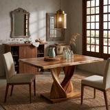 Boho Rectangular Feast Table For Coastal Dining Room