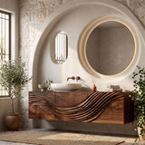 Modern Wave Floating Bathroom Vanity For Master Bathroom