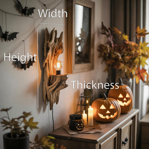 Artistic Halloween Driftwood Wall Light For Entryway Or Living Room