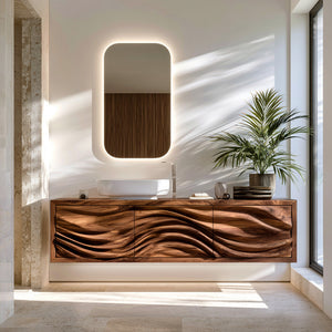 Contemporary Sculpture Floating Bathroom Vanity For Luxury Bathroom
