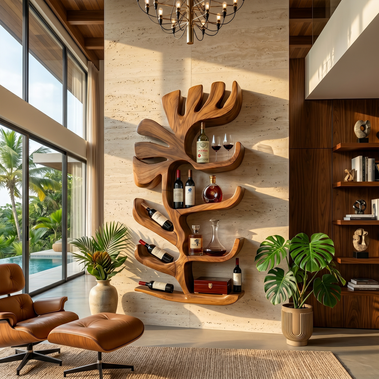 Farmhouse Wall Wine Rack For Apartment Bar Display Feature