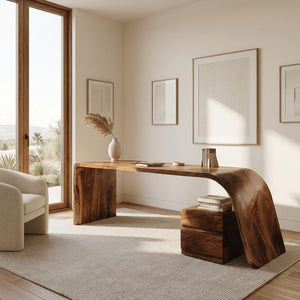 Minimal Wooden Office Desk For Home Office