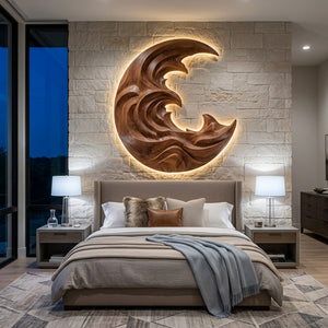 Organic Modern Wood Wave Wall Art For Living Room