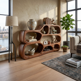 Artistic Curved Bookshelf For Living Room Styling