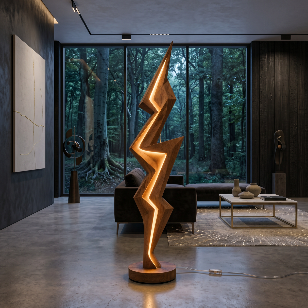 Minimalist Lightning Bolt Lamp For Modern Interior