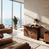 Modern Raw Edge Entry Table For Open Living Interior