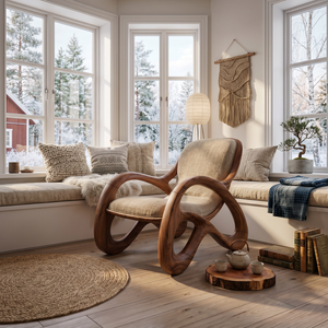 Premium Walnut Armchair for Open-Concept Modern Living Spaces