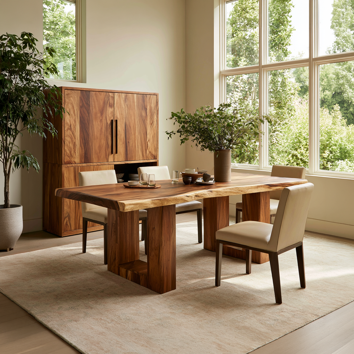 Minimalist Dining Table For Poolside Dining Area
