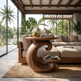 Organic Curved Side Table Forest Living Room