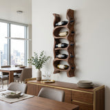 Organic Natural Wood Wine Rack For Kitchen Wall Storage