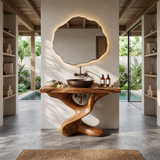 Farmhouse Solid Wood Vanity For Natural Bathroom