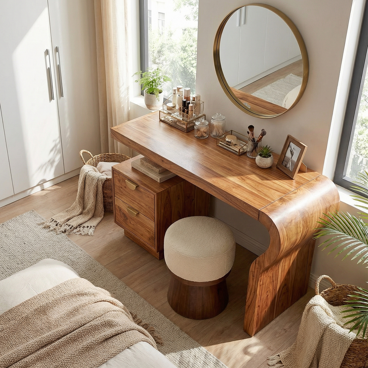 Minimalist Vanity Table Walk In Closet Makeup Area Personal Space