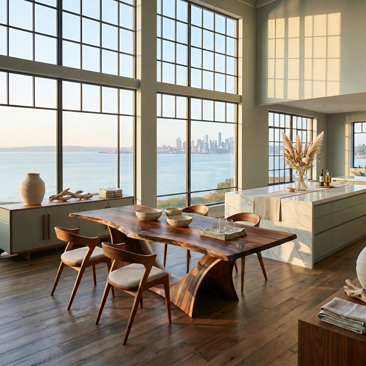 Scandinavian Freeform Dining Table For Family Dining Room