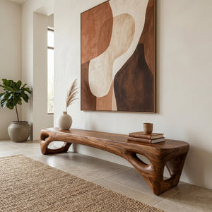 Modern Open Base Bench For Living Room