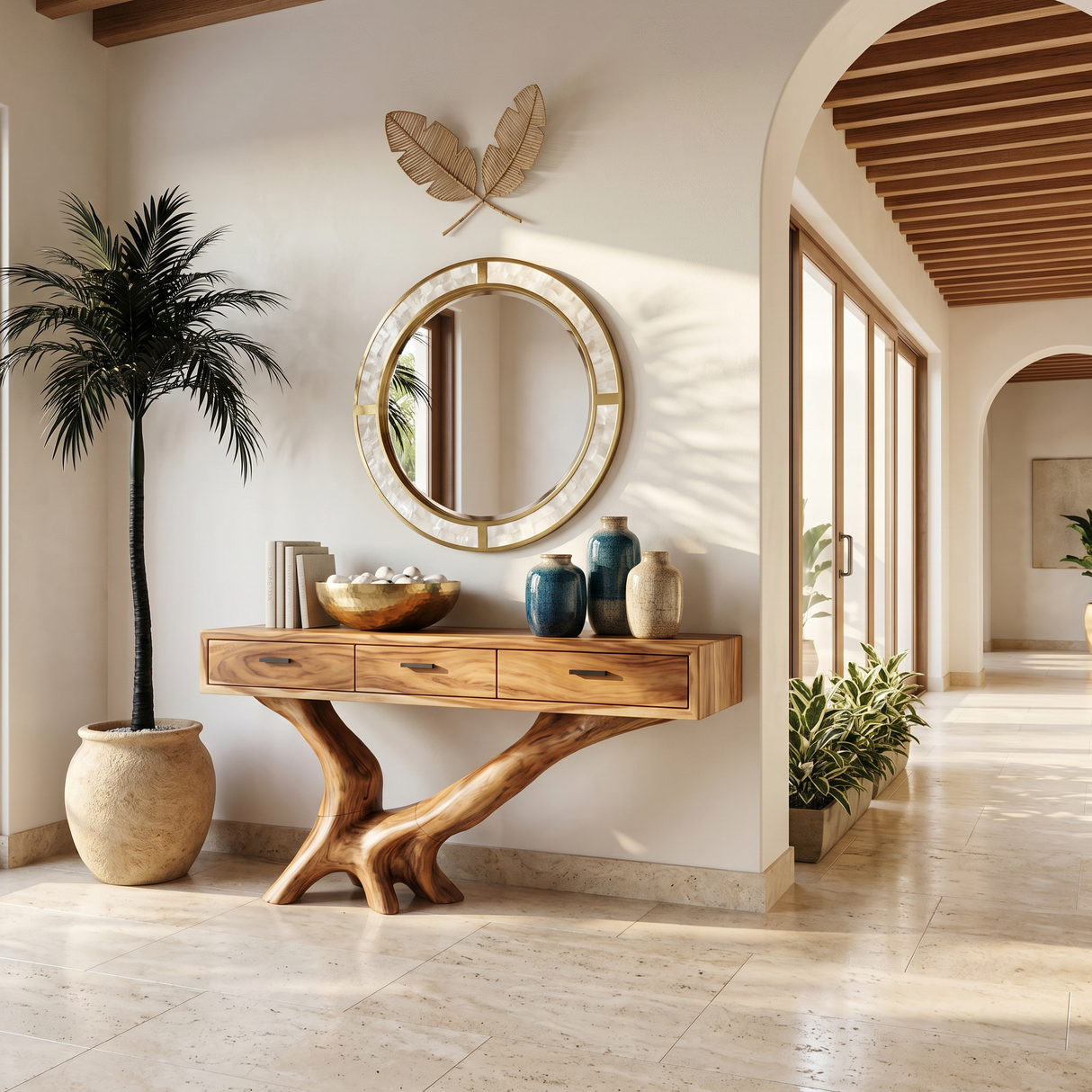 Handcrafted Live Edge Entryway Table For Living Room Modern Farmhouse