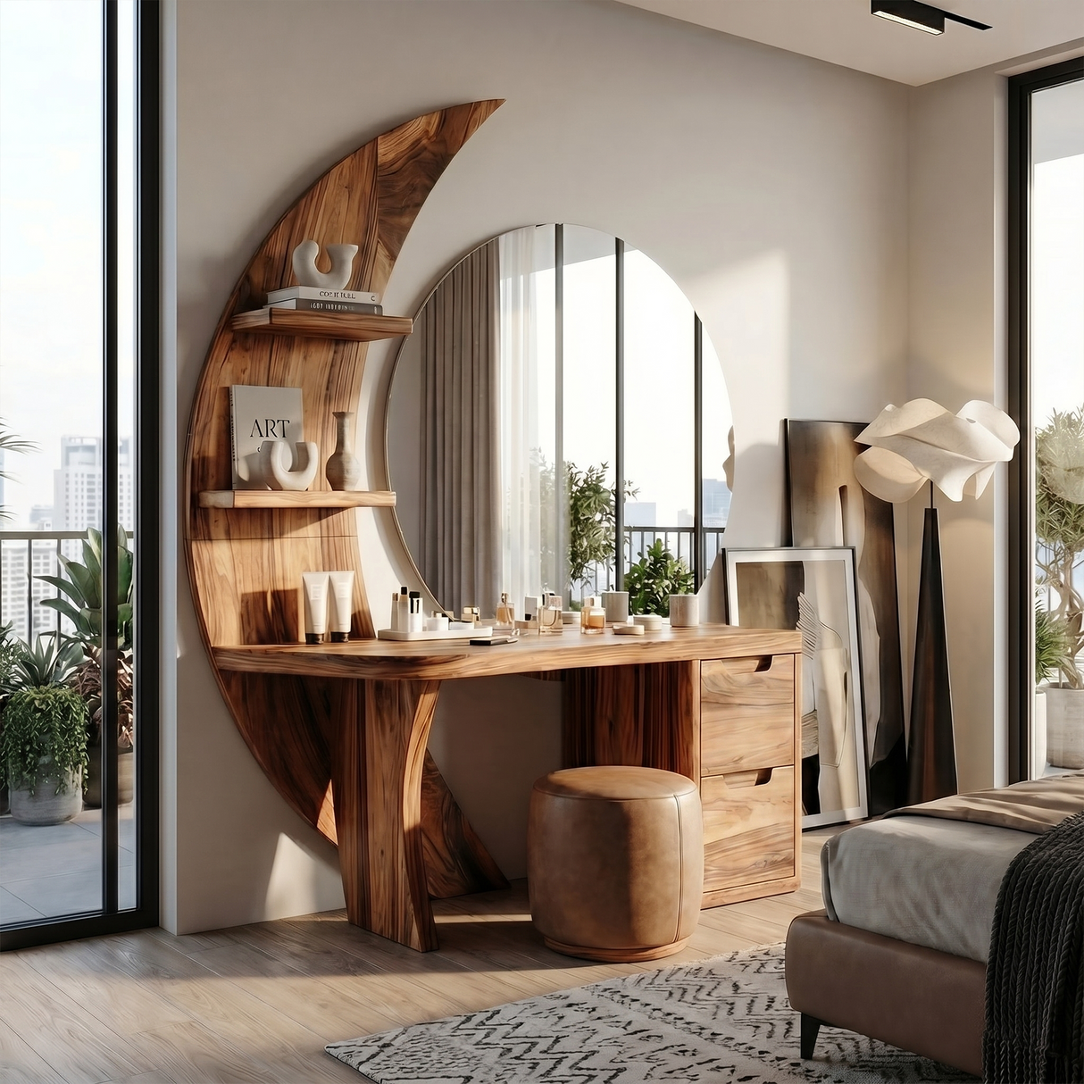 Scandinavian Vanity Desk Bedroom Walk In Closet Makeup Area