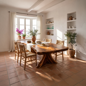 Scandinavian Natural Edge Dining Table For Casual Dining Space