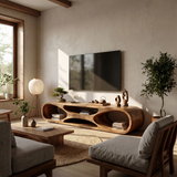 Scandinavian Rounded TV Stand For Media Space