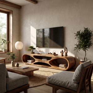 Scandinavian Rounded TV Stand For Media Space