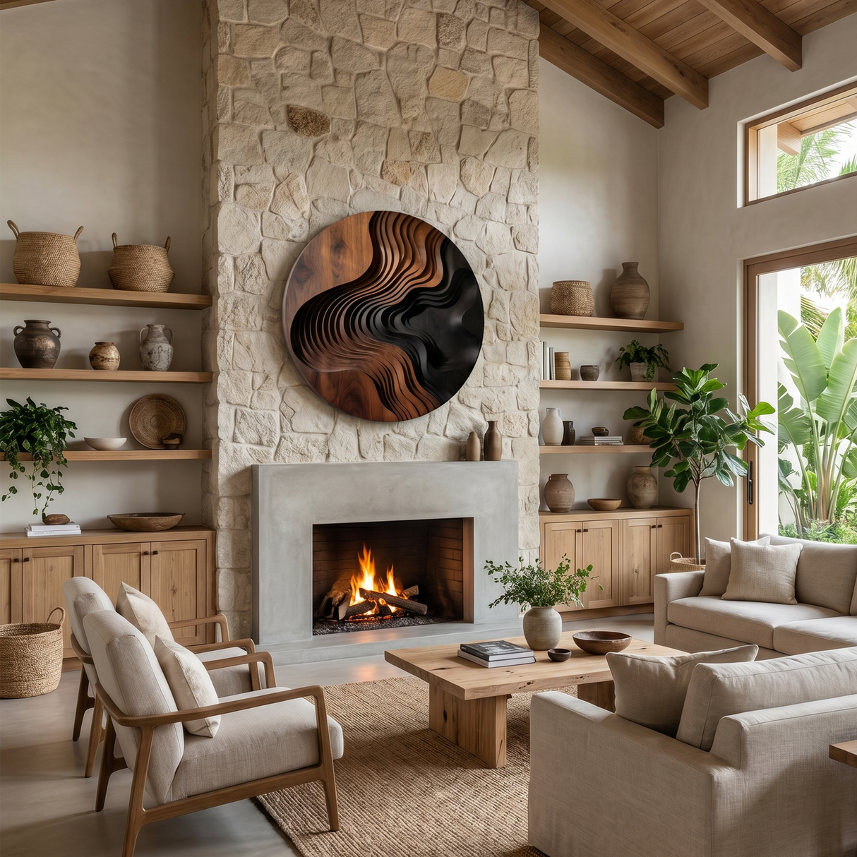 Organic Contour Wall Art For Lounge Interior