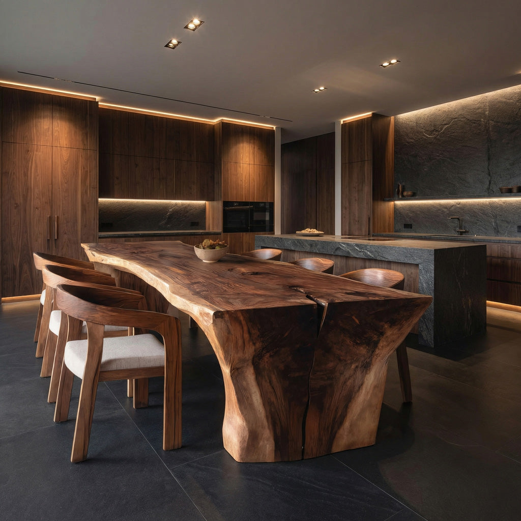 Wabi Sabi Handcrafted Dining Table For Dining Room