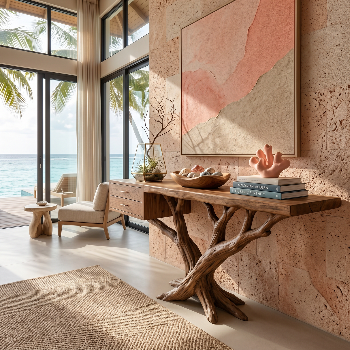 Modern Tree Root Console Table Luxury Entryway