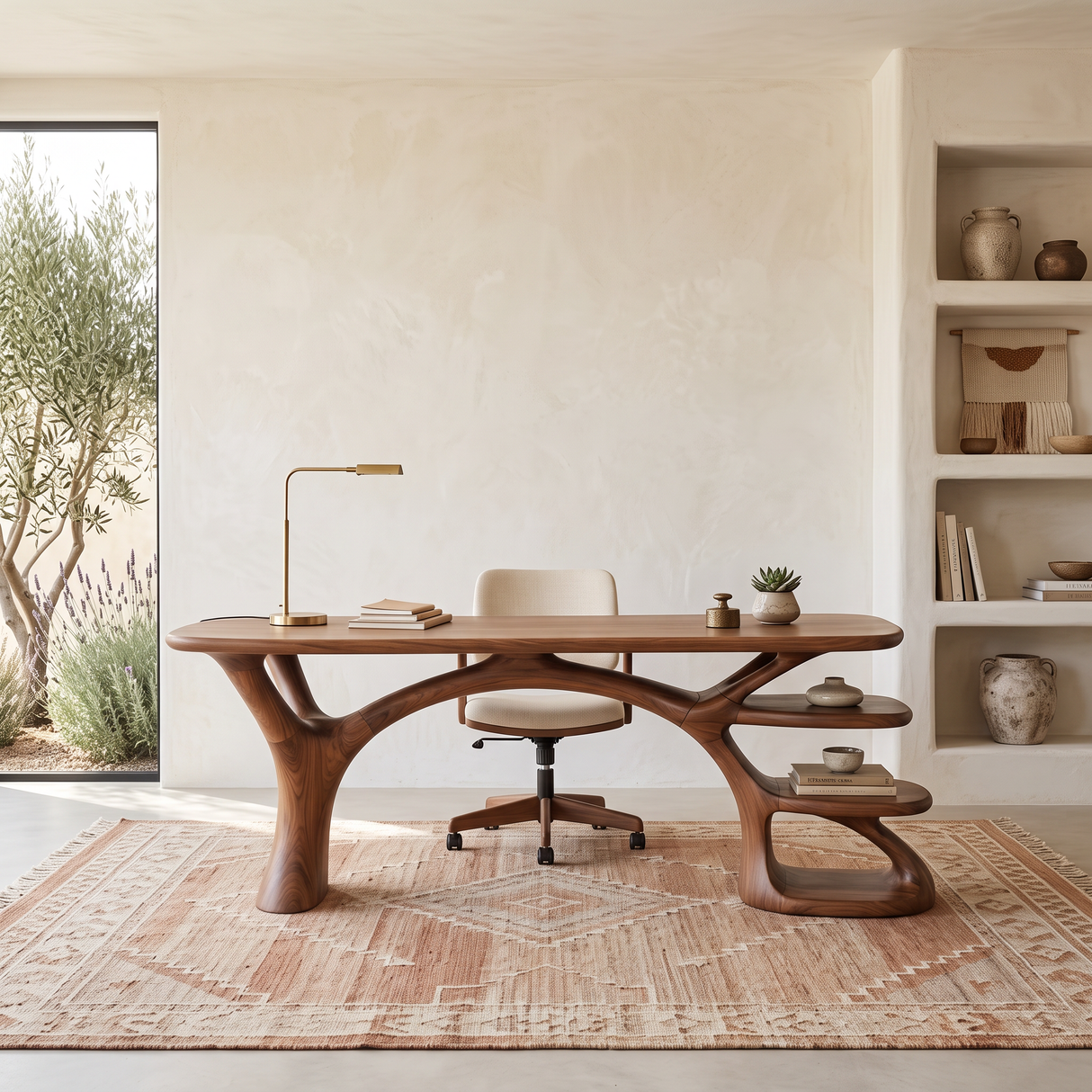 Modern Organic Form Study Desk Bedroom Workspace