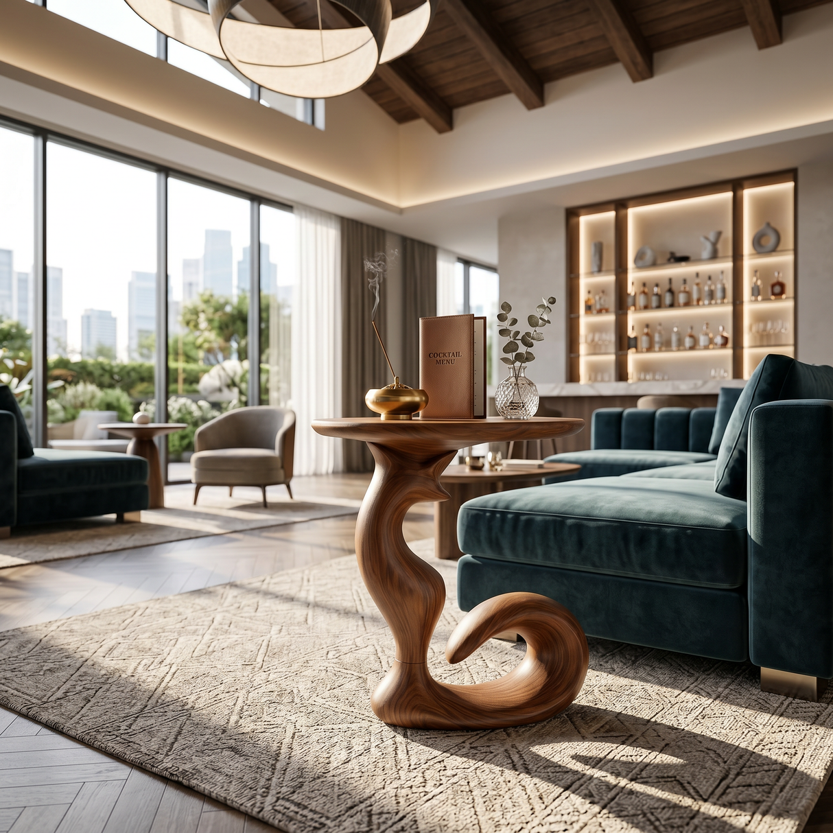 Organic Sculptural Side Table Luxury Living Room