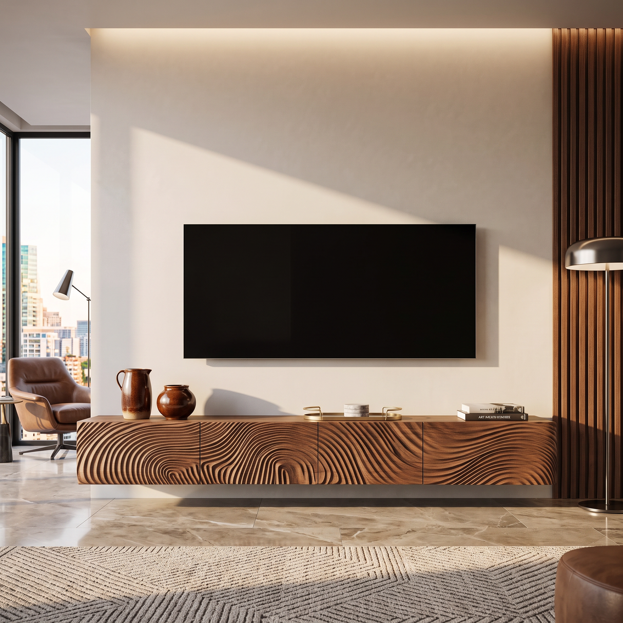 Rustic TV Console For Cozy Entryway Design