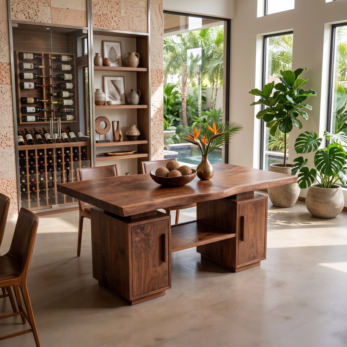 Modern Storage Dining Table For Garden Kitchen