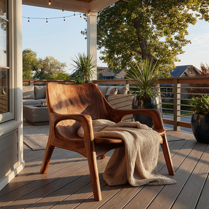 Mid Century Wooden Chair For Porch Or Entryway
