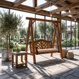 Contemporary Wooden Garden Swing Outdoor Living