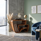 Contemporary Curved Vinyl Record Cabinet Lake House
