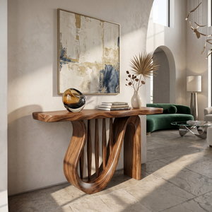Modern Horseshoe Base Console Table Contemporary Hallway