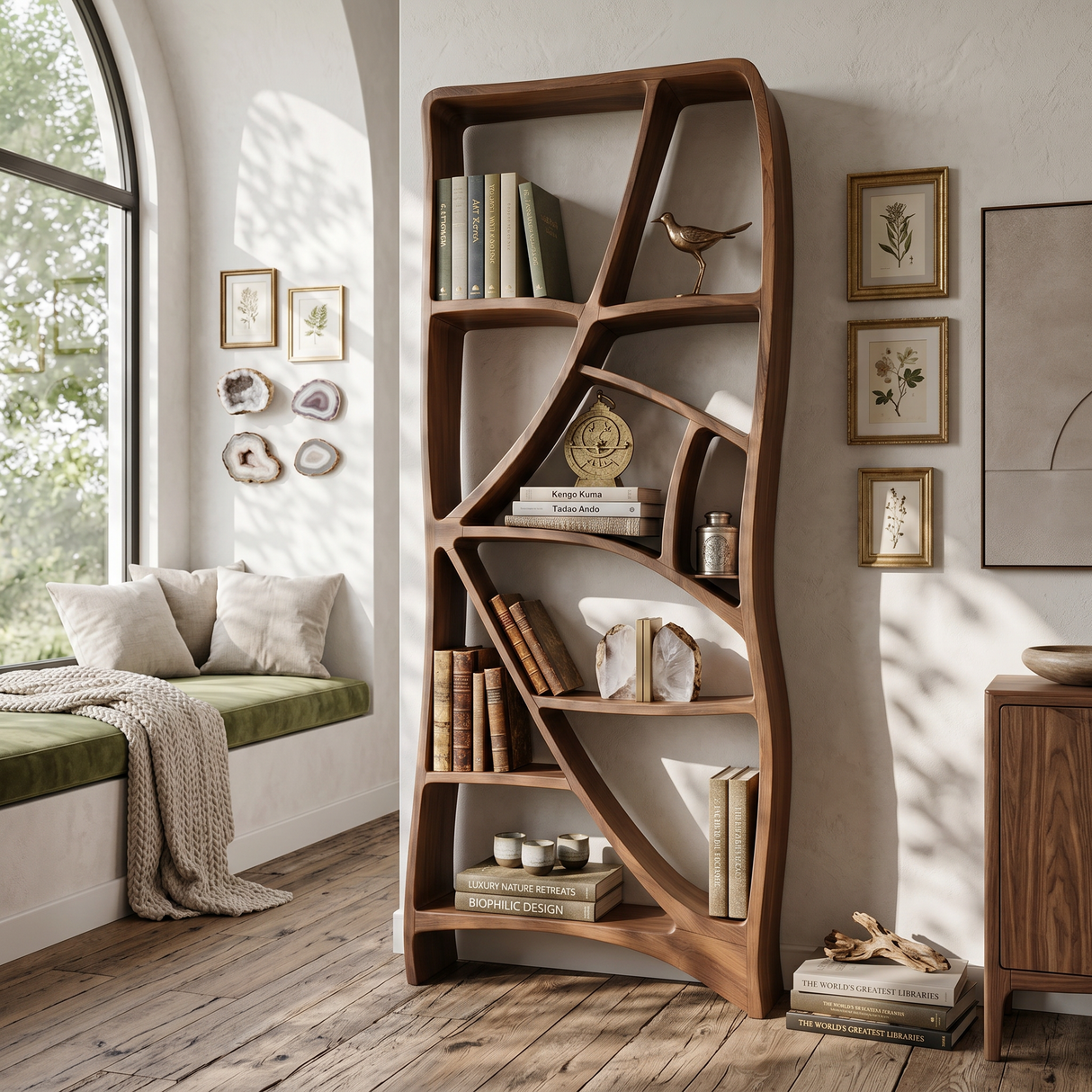 Minimalist Display Bookshelf For Cozy Lounge Corner