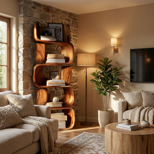 Contemporary Modern Unique Bookshelf Living Room Storage