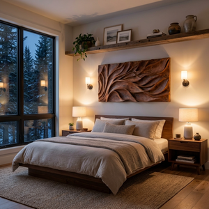 Abstract Carved Wall Art Sculpture For Living Room Decor