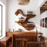 Farmhouse Wall Mounted Wine Rack For Kitchen
