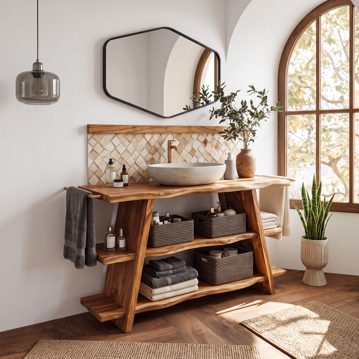 Rustic Vanity With Drawer For Compact Bathroom Spaces