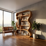 Rustic Farmhouse Sculptural Bookshelf Laundry Room Storage