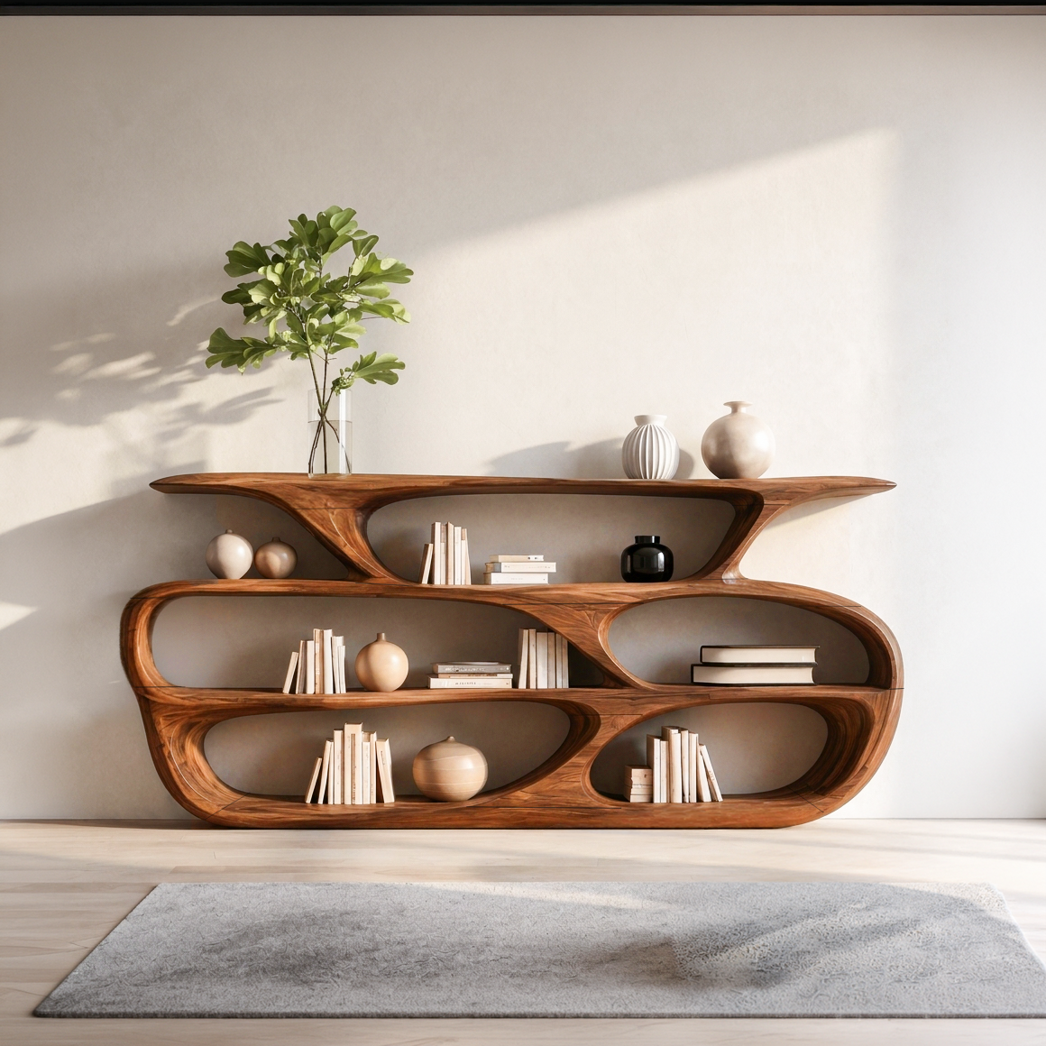 Modern Curved Shelf For Living Room Or Office