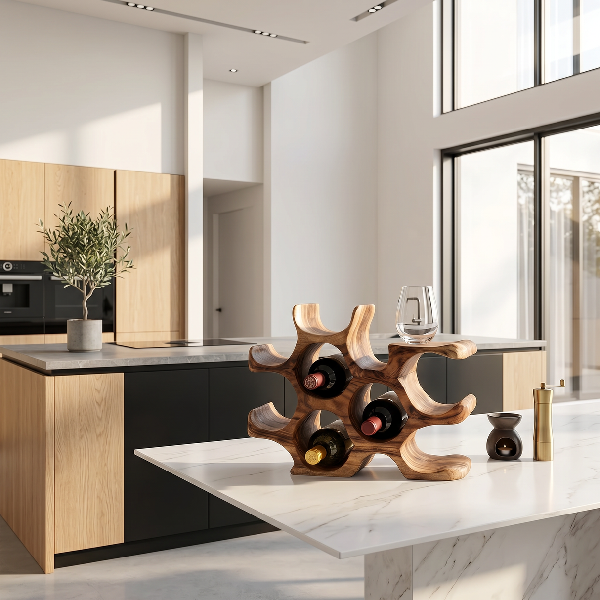 Rustic Wine Holder For Warm Kitchen