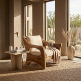 Sculptural Wooden Rocking Chair Modern Villa Interior